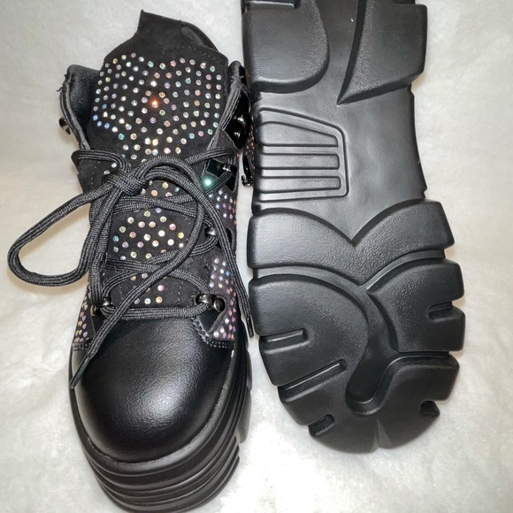 AWang X Dolls Kill Ultra Sparkly Black Platform Sneakers - NWT - Picture 5 of 10